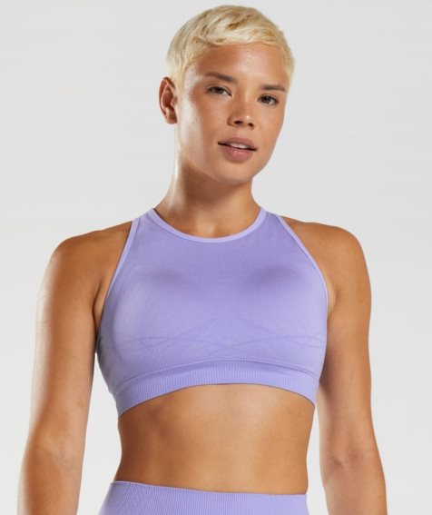 Women's Gymshark Apex Seamless Sports Bra Lavender | NZ 8OPSXF